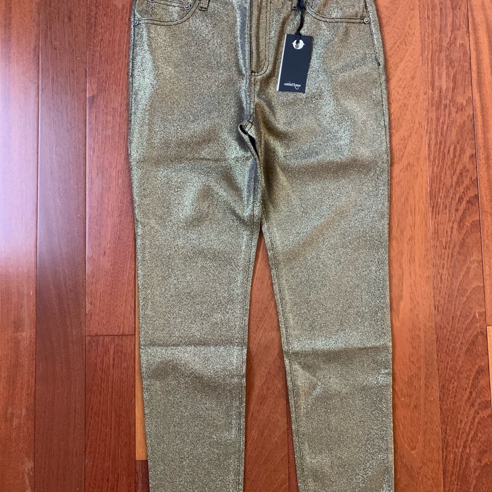 ottod’Ame Gold sparkle pants Italian made - Picture 2 of 5